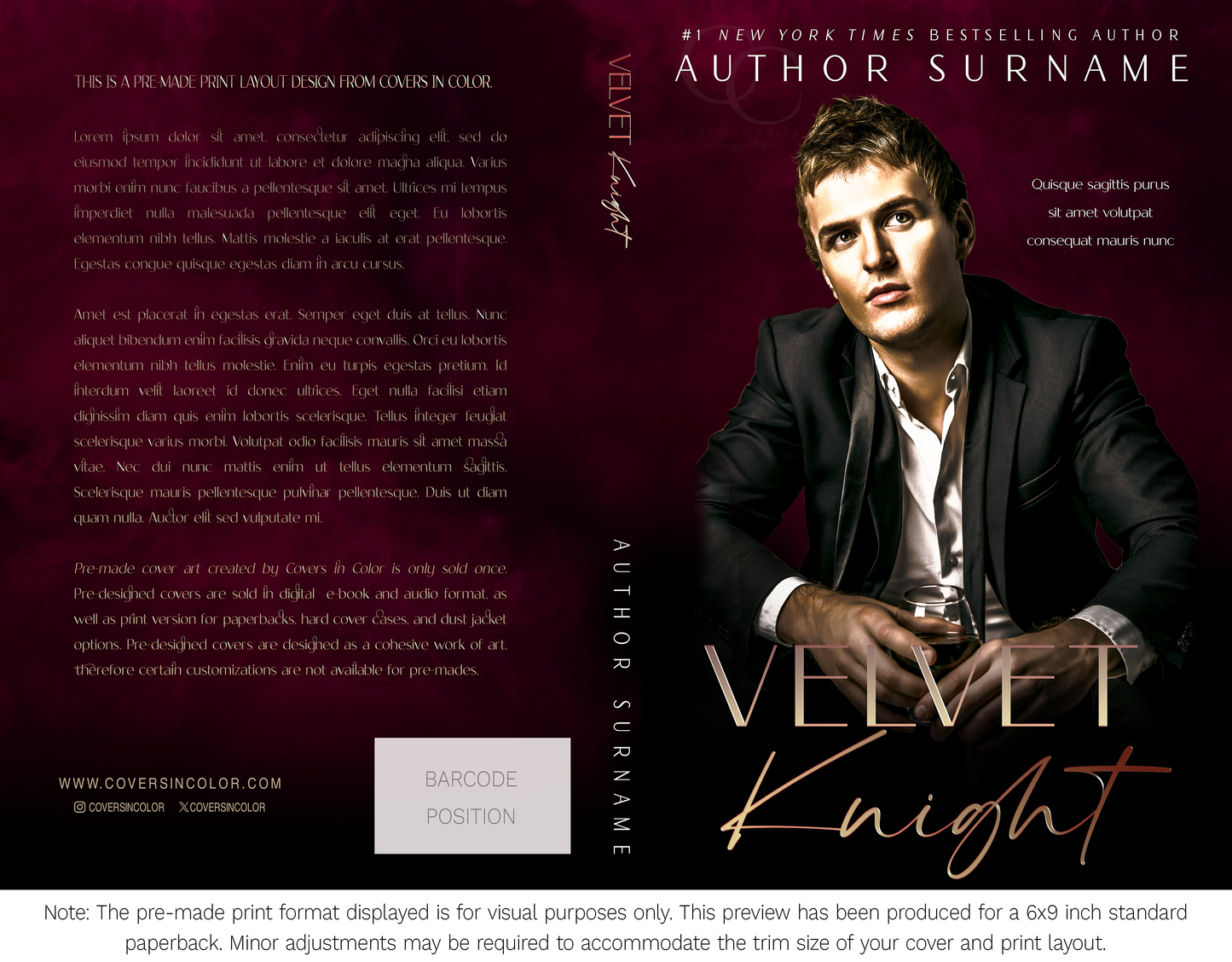 Pre-made Book Cover M1642
