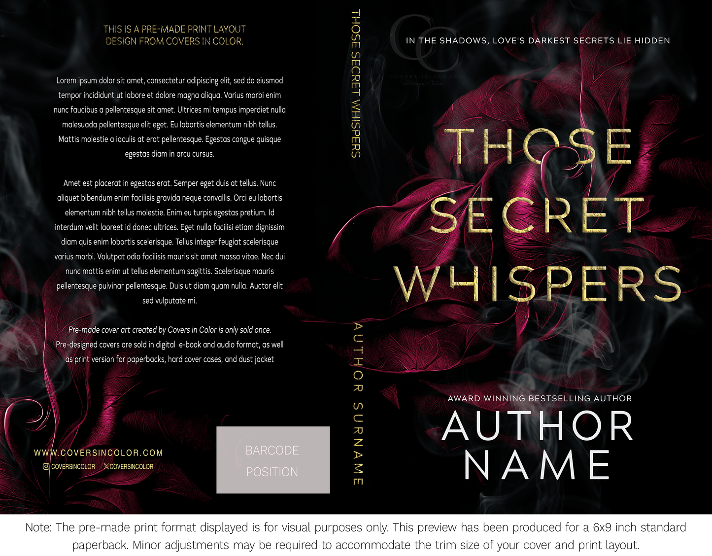 Pre-made Book Cover M1646