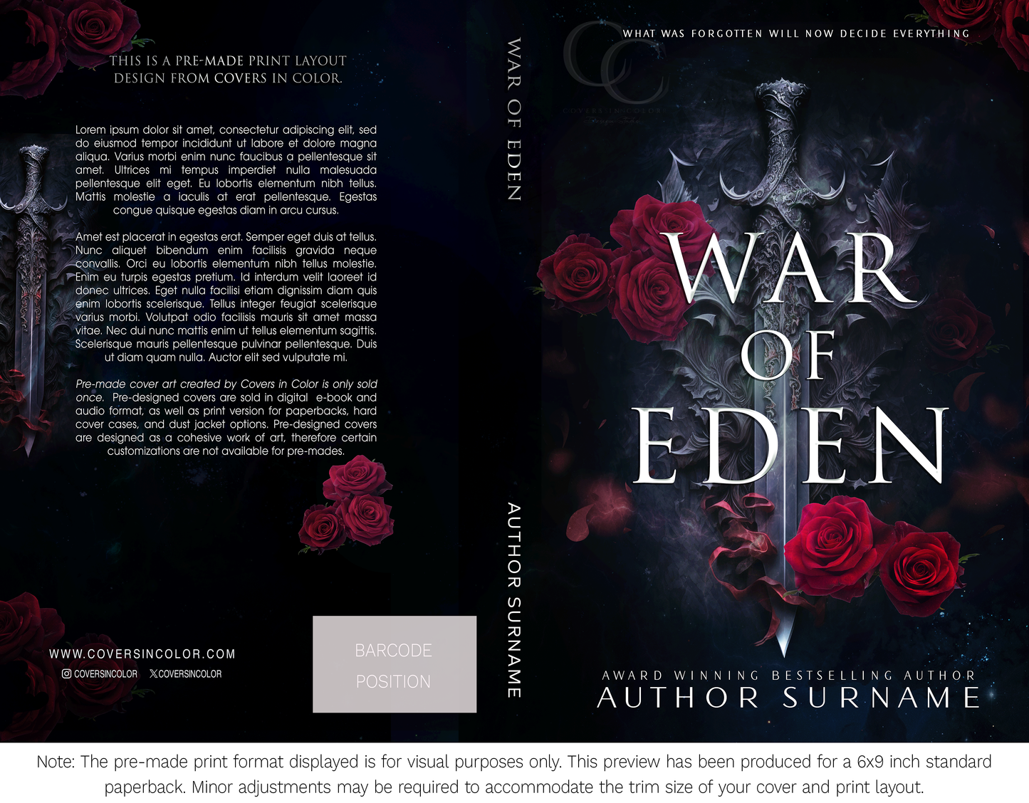 Pre-made Book Cover M1666