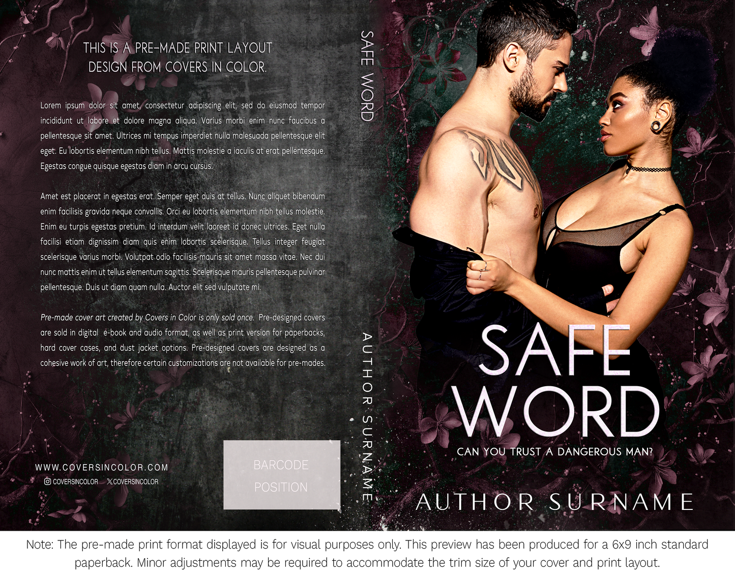 Pre-made Book Cover M1672