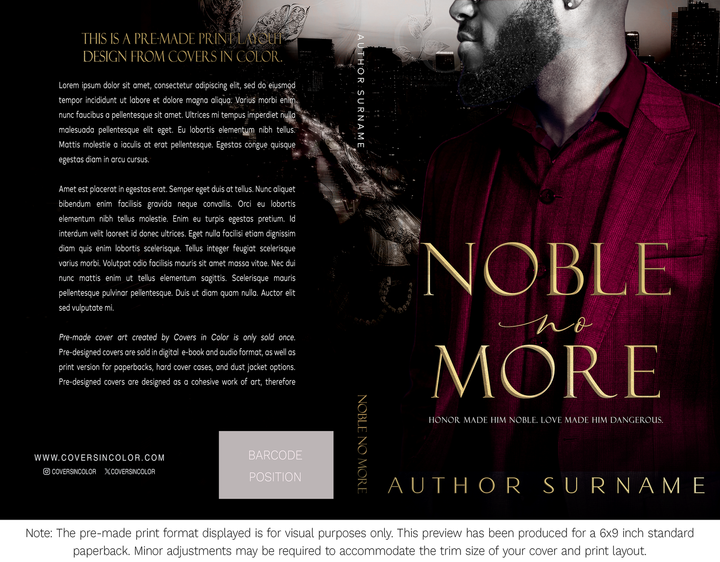 Pre-made Book Cover M1674