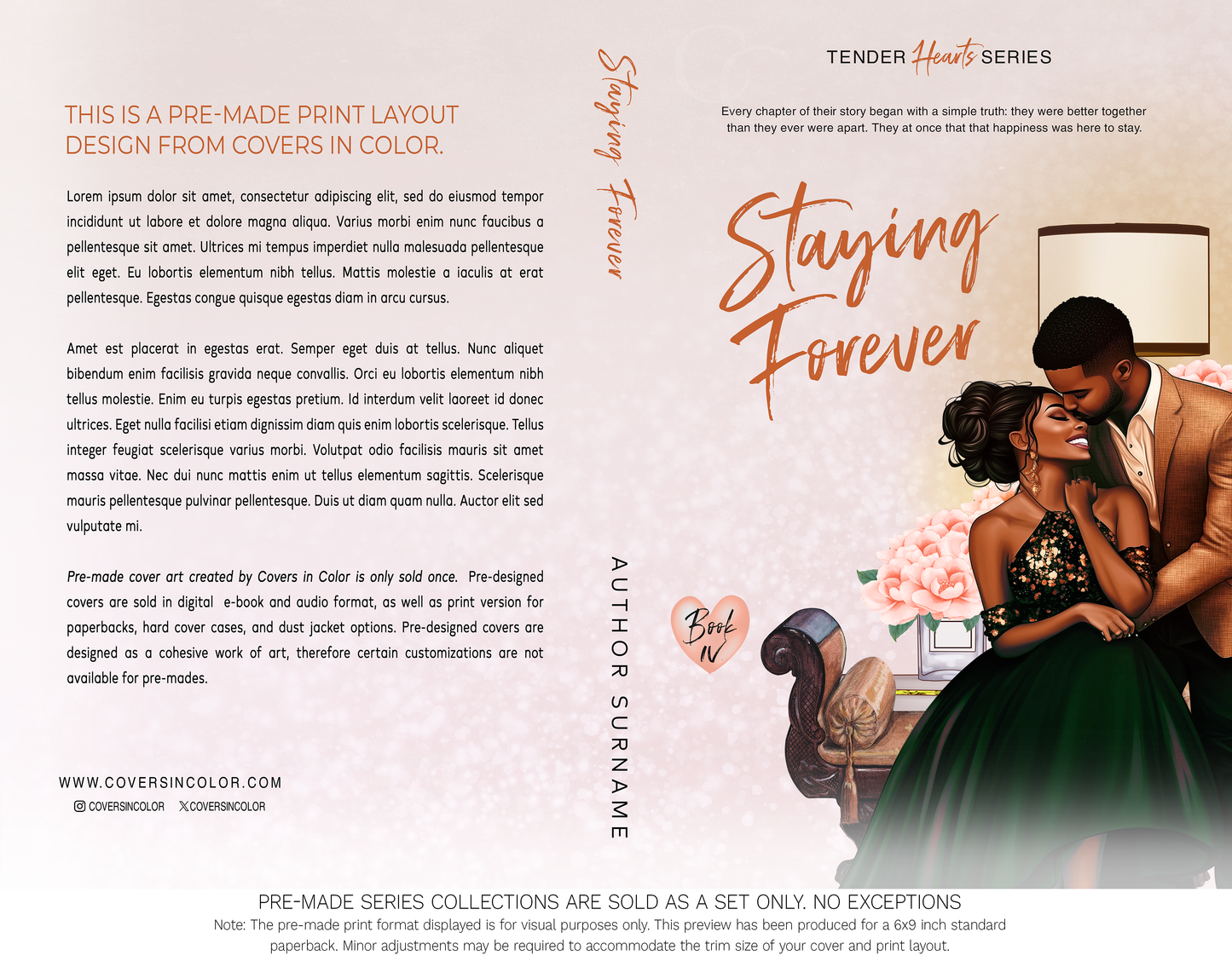 Pre-made Book Cover M1696 Series: Tender Hearts Series