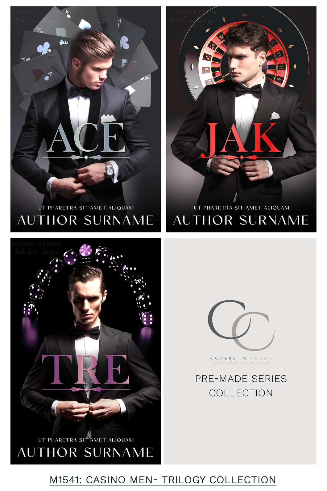 Pre-made Book Cover M1541 Series: Casino Men