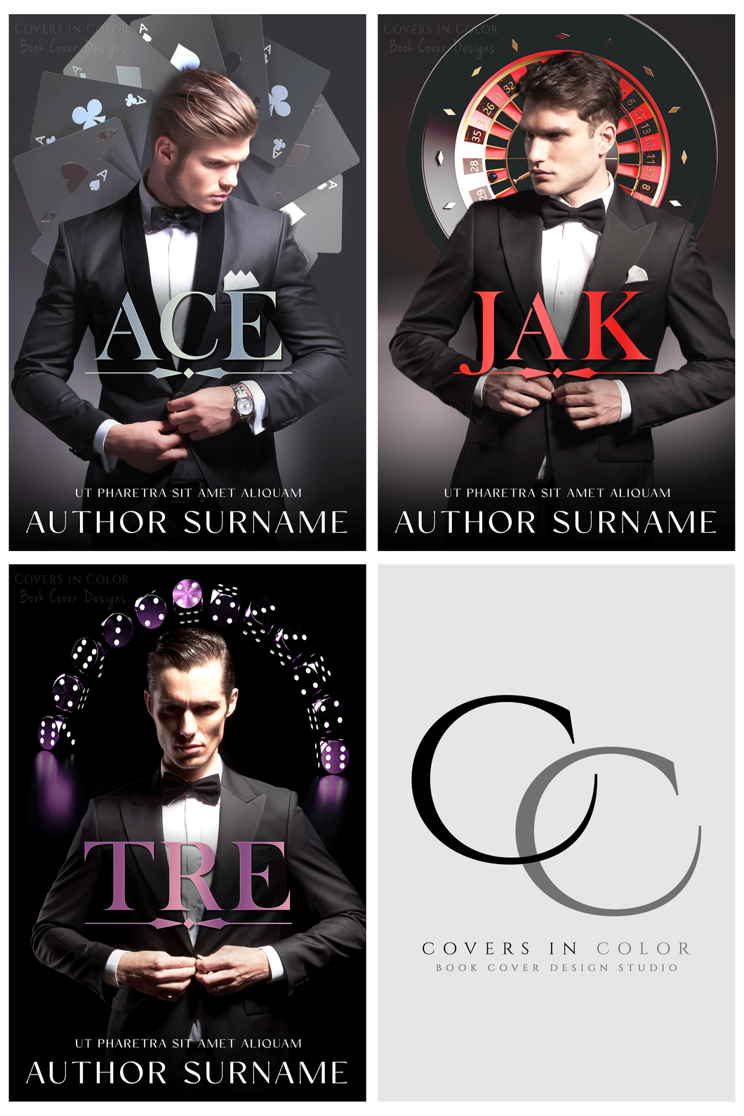 Pre-made Book Cover M1541 Series: Casino Men