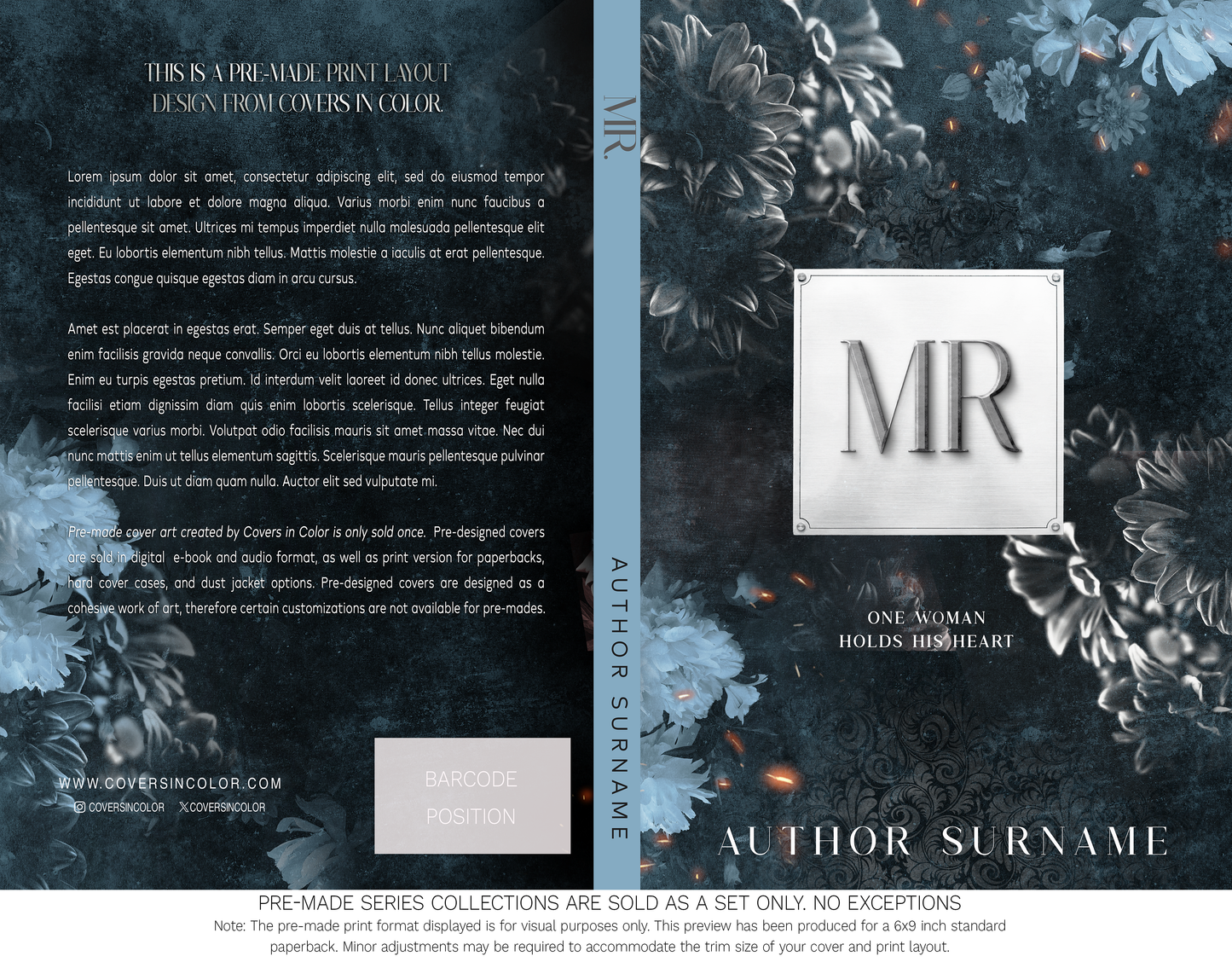 Pre-made Book Cover M1686 Series: Mr & Mrs