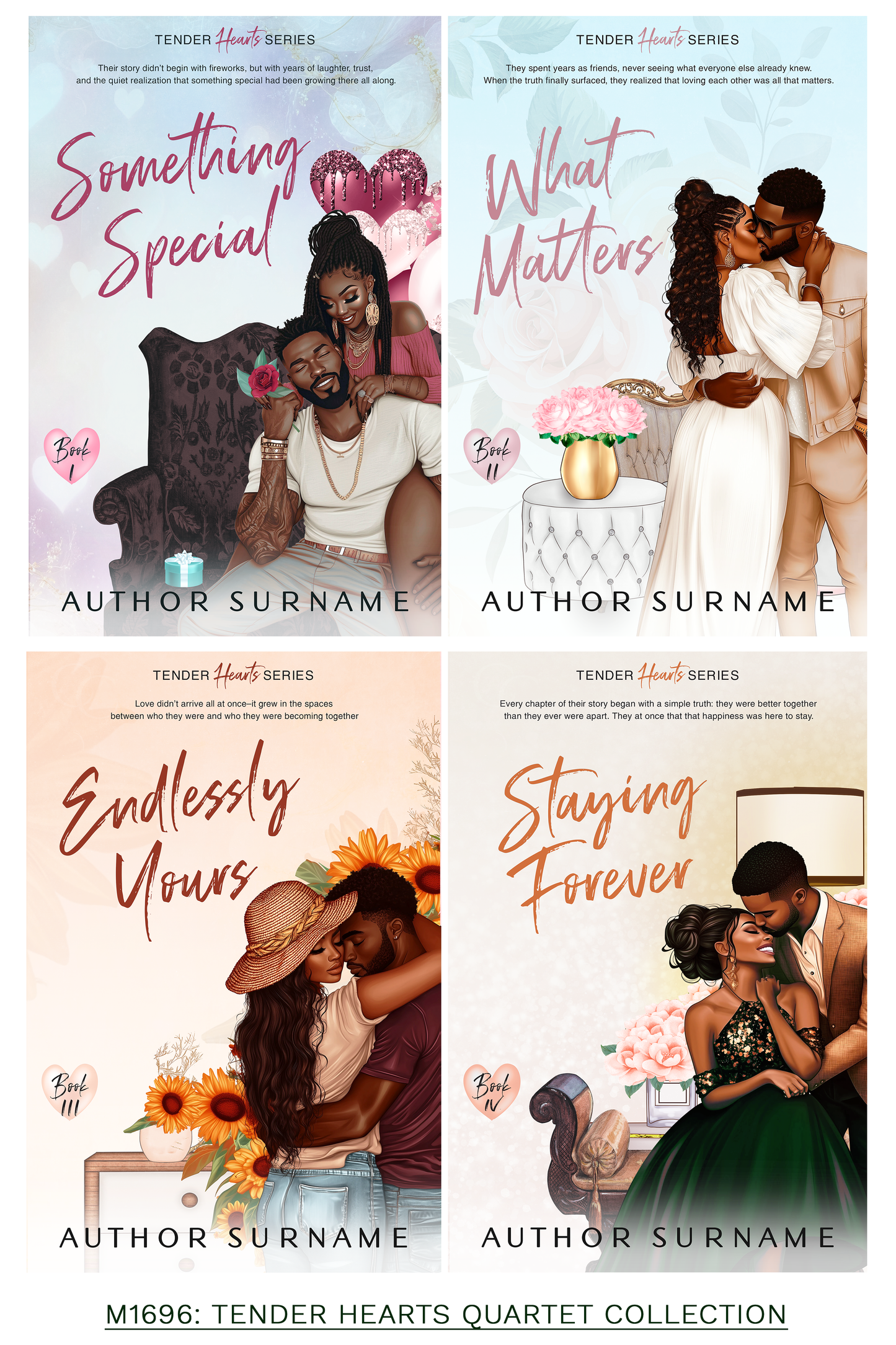 Pre-made Book Cover M1696 Series: Tender Hearts Series